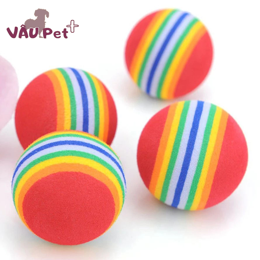 Đồ chơi bóng 7 sắc cầu vồng 3cm cho chó mèo