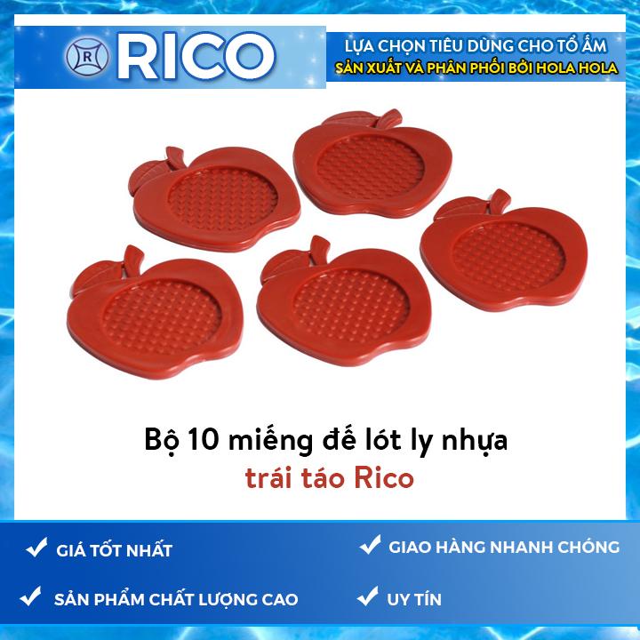 Bộ 10 miếng đế lót ly nhựa trái táo Rico