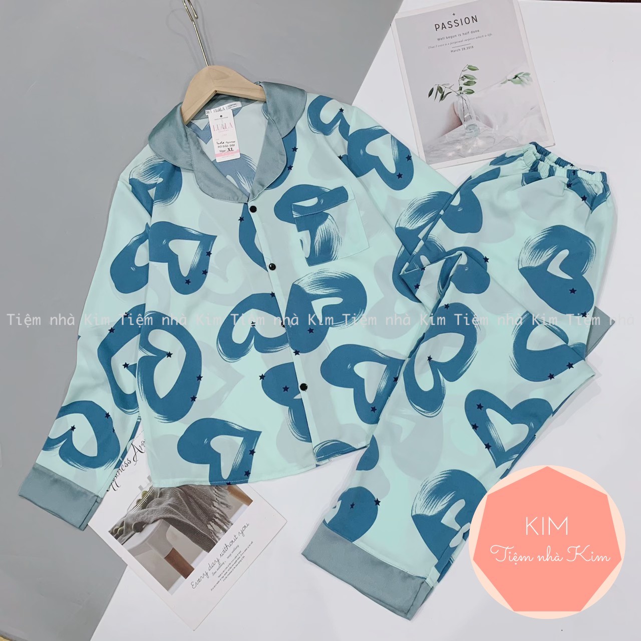 Bộ Pijama Lụa Mango - Bộ Mặc Nhà Cộc Dài - Hàng cao cấp có size