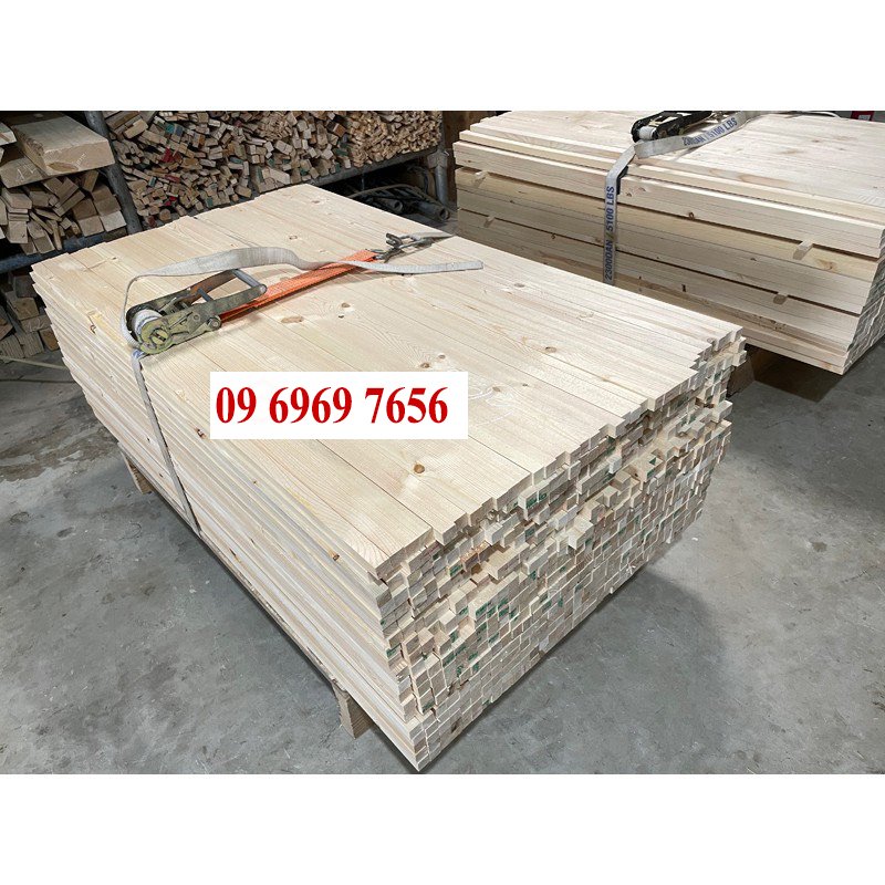 thanh gỗ thông dày 1,5cm nhiều kích thước lựa chọn bào 4 mặt đẹp