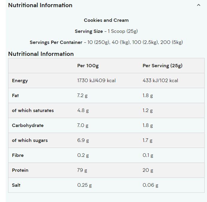 Myprotein - Tăng cơ - Impact Whey - 2.5kg