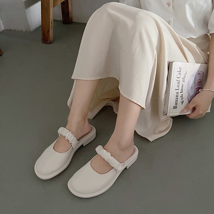 Giày sục đế 2cm da cực mềm dáng nhẹ nhàng nữ tính