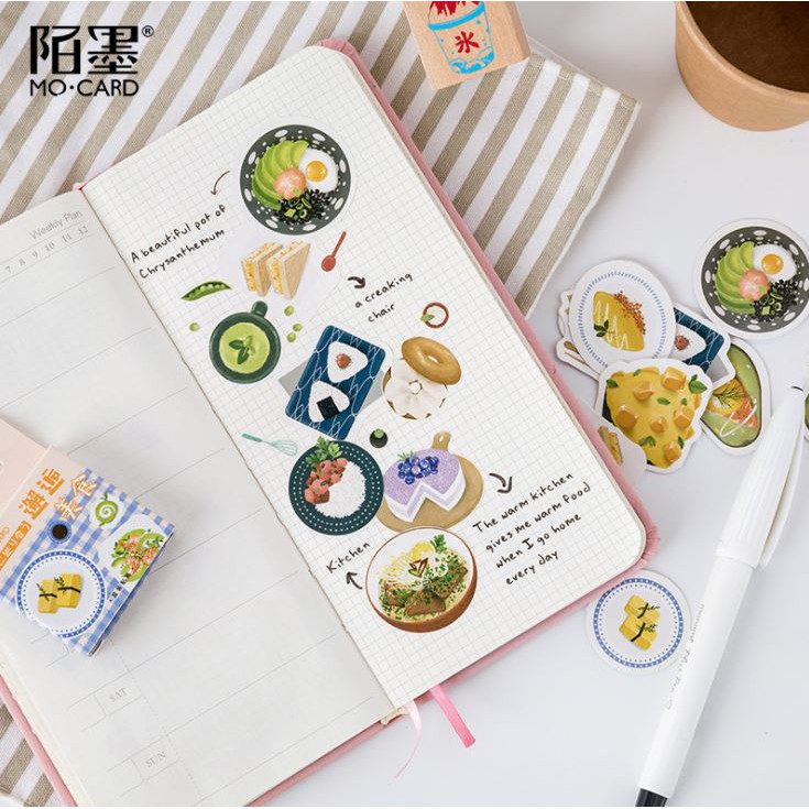 Bộ 46 Sticker Món Ăn Hàn Quốc Ngon Miệng E65