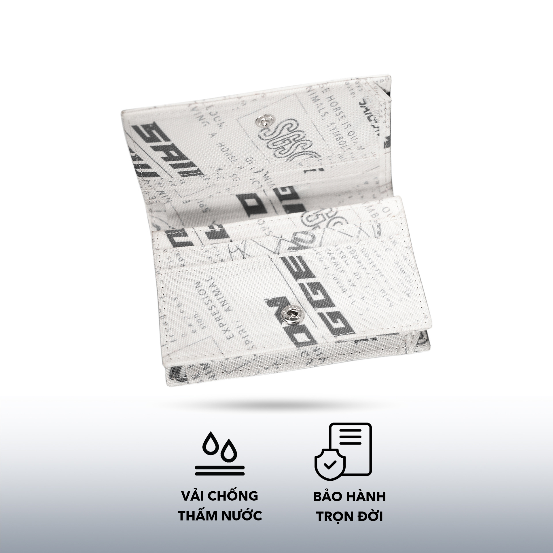 Ví Gập Đôi Nữ In Báo SAIGON SWAGGER® Journal Fold Wallet