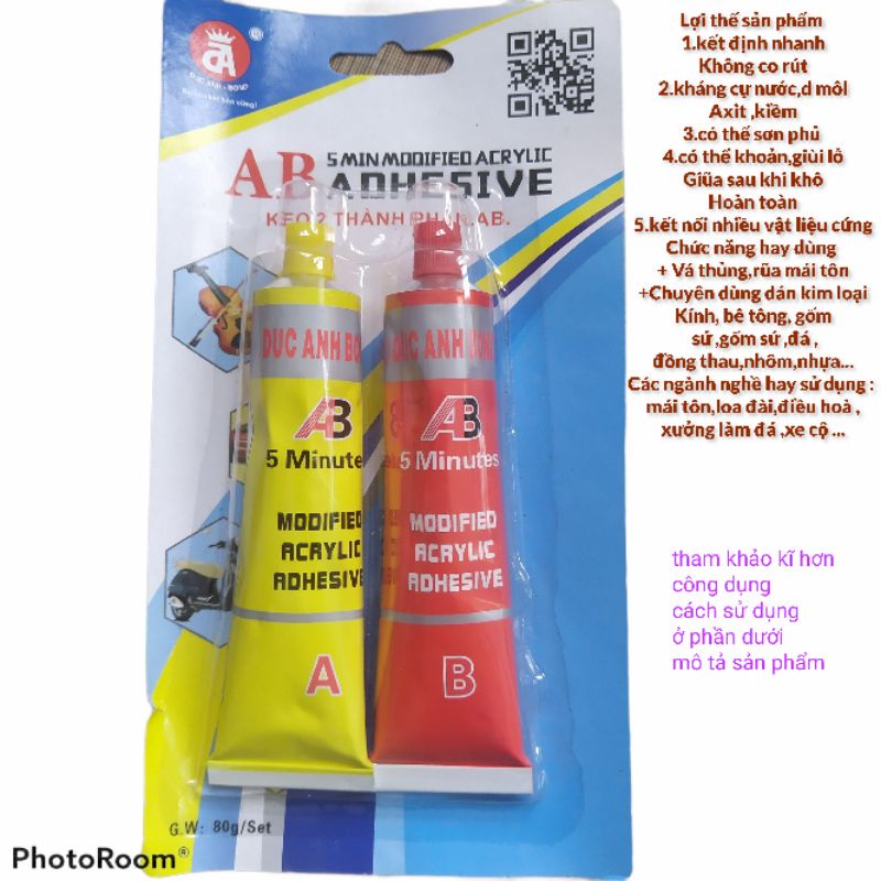 Glue 2 component AB 20g ,80g