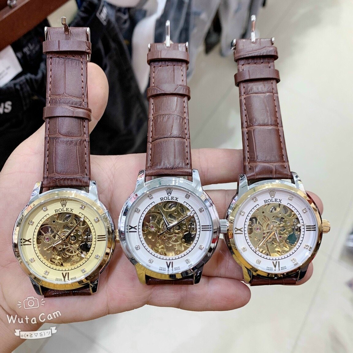 Đồng Hồ Cơ Nam RoLex Lộ Máy - Dây Da