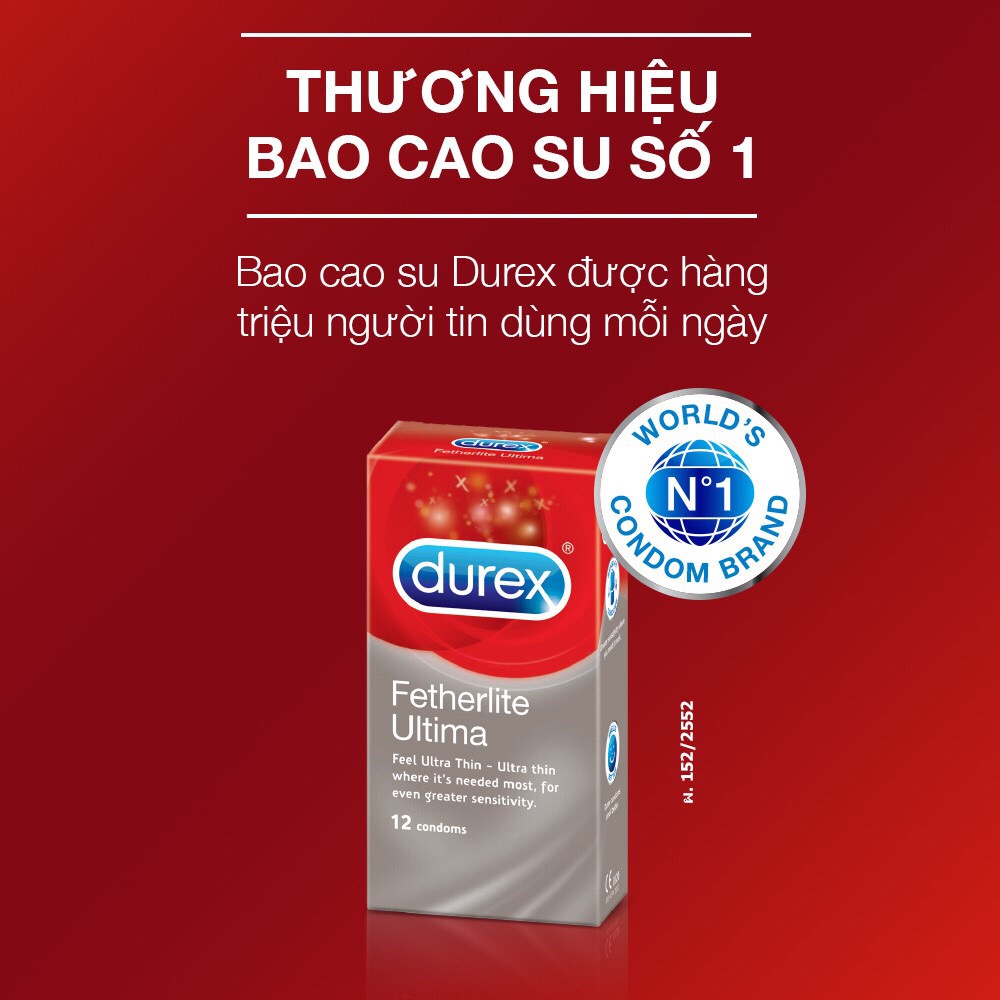 [HCM][ Durex Fetherlite Ultima ] Bao cao su Durex Fetherlite Ultima 12 bao / Hộp