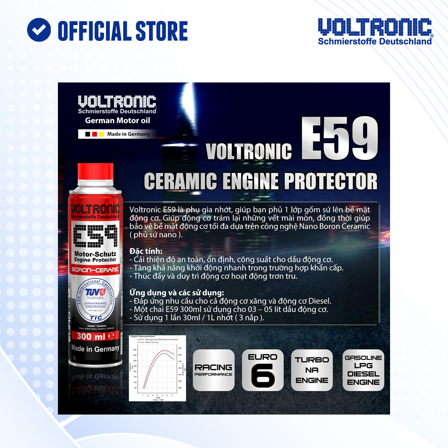 Phụ gia phủ sứ cao cấp nhập khẩu đức VOLTRONIC e59 ceramic