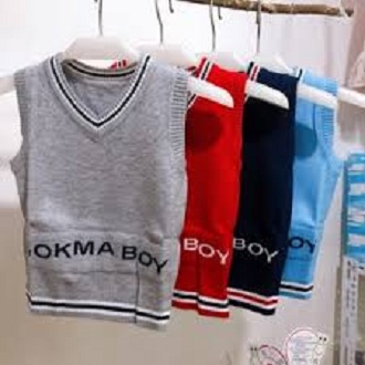 Áo gile len lông cừu Dokma bé trai từ 3 - 12 tháng