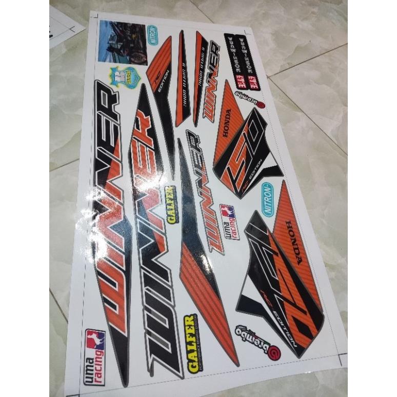 Tem rời honda winner v1 dán xe đen cam