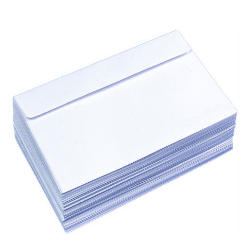 Bao thư trắng 12 x 22 cm có keo (Xấp 100 cái)