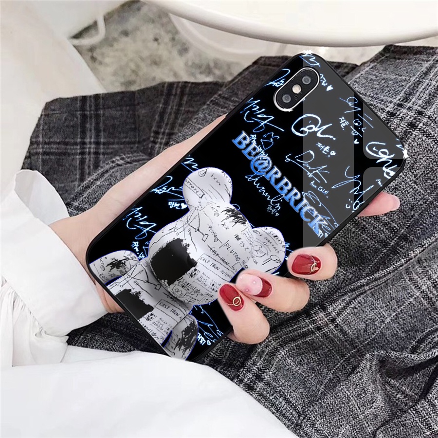 Ốp lưng iphone Bear Brick Kính tráng gương Xsmax/X/8plus/8/7Plus/7/6/6splus