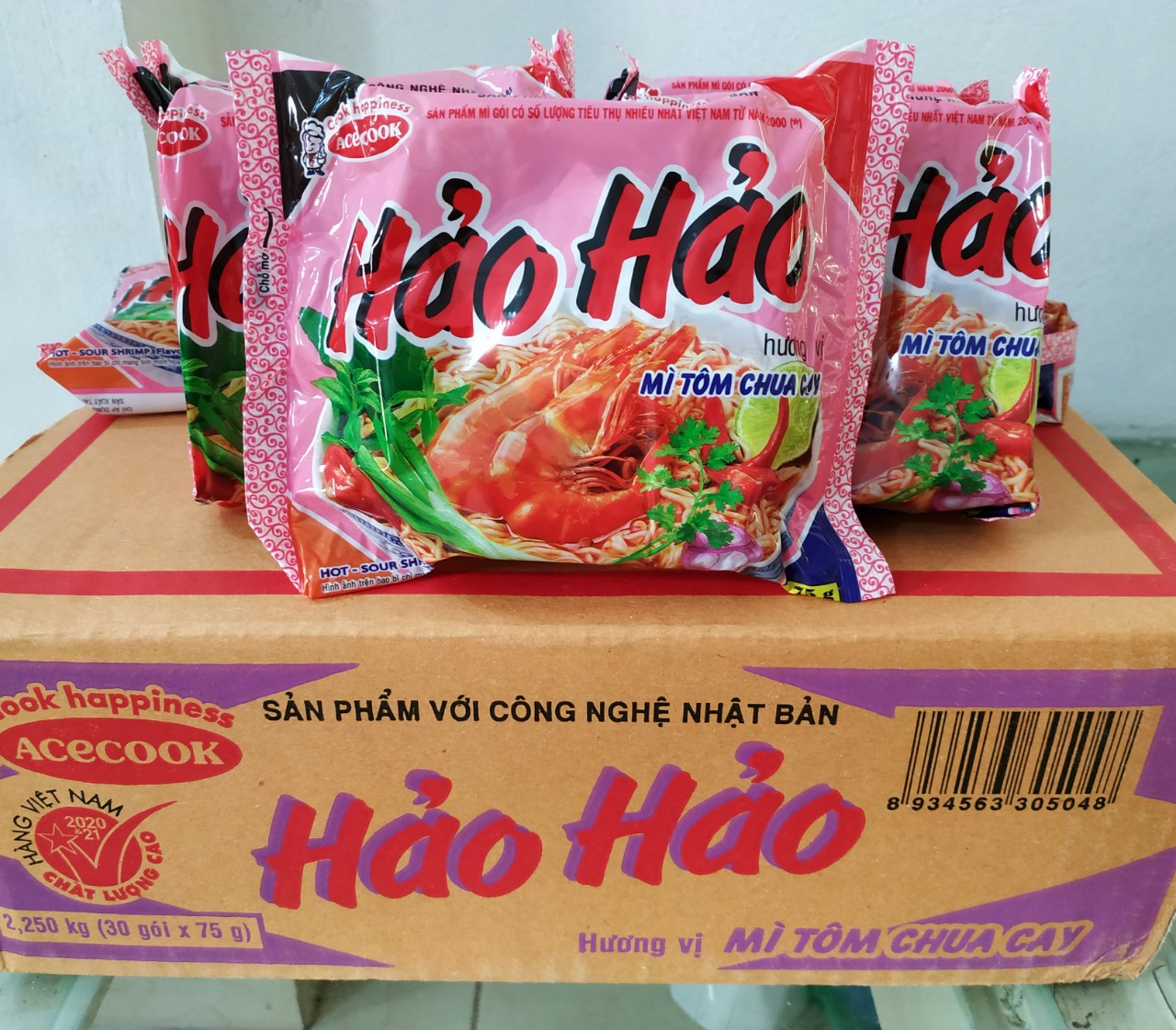 [ Freeship ] Mì tôm Hảo Hảo chua cay thùng 30 gói x 75g