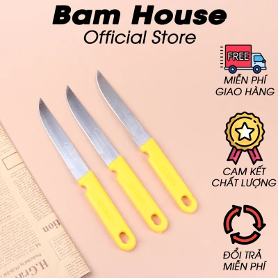 Bộ 3 dao bếp gọt trái cây inox Bam House cán vàng cao cấp DTL02 – BamBam Store
