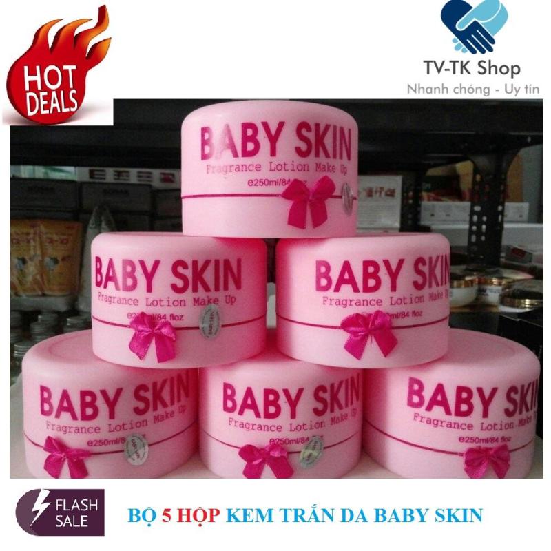 Bộ 5 Hộp Kem Trắng Da Body Baby Skin Thái Lan (Giá Tốt)