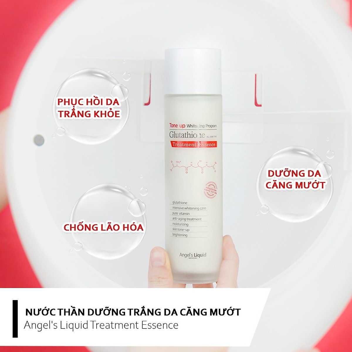 toner glutathione 700 Toner - Serum - Kem dưỡng 7 Day Whitening Program Glutathione 700 V-Ample (Combo)