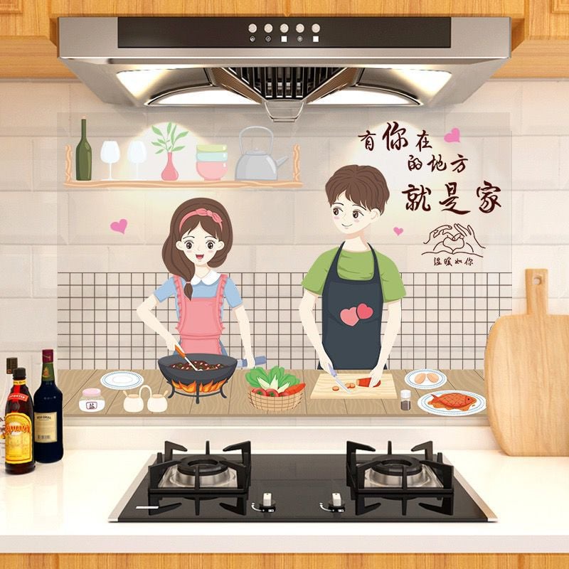 Decal dán bếp ⚡️ Giấy dán bếp cách nhiệt chống dầu mỡ, kích thước (60 x 90cm)