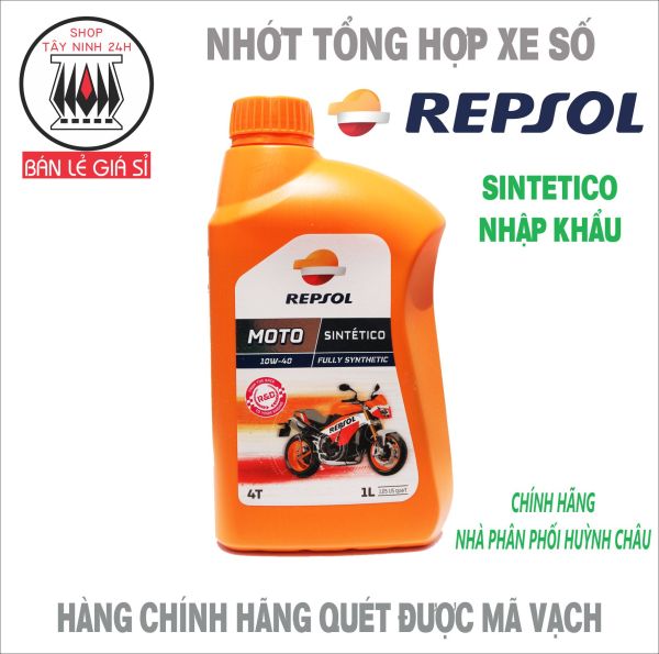 Repsol Moto Sintetico 4T 10W40 tổng hợp 100% 1L (NPP HUỲNH CHÂU)