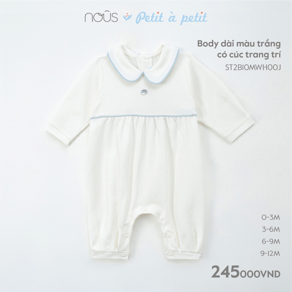 [Nous Baby] Bộ body Nous dài chất liệu cao cấp cho bé (size 0-18M)