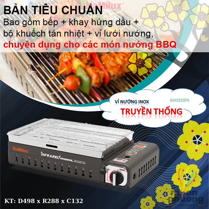 [Hàng chính hãng]Bếp nướng ga mini Namilux GM2120PS,2220ps,giao màu ngẫu nhiên