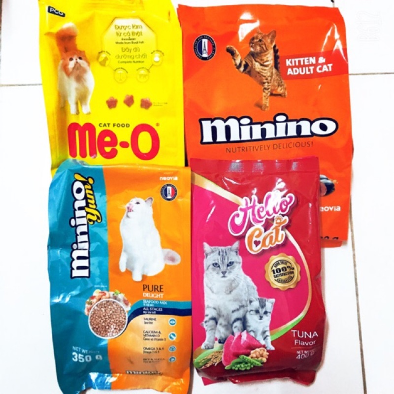 Combo 4 gói thức ăn mèo hạt khô Minino me-o Whiskas, đa dạng mẫu mã, chất lượng sản phẩm đảm bảo và cam kết hàng đúng như mô tả