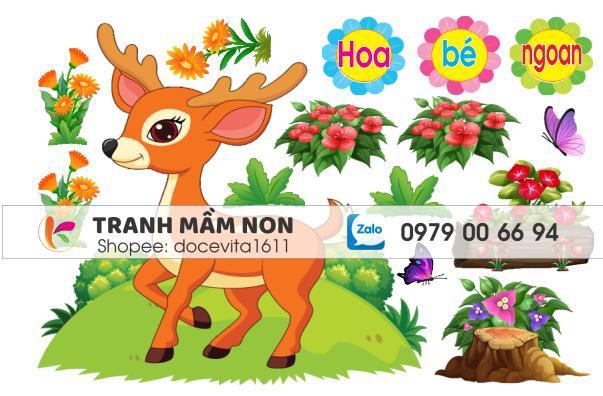 Tranh decal mầm non-Góc bé ngoan