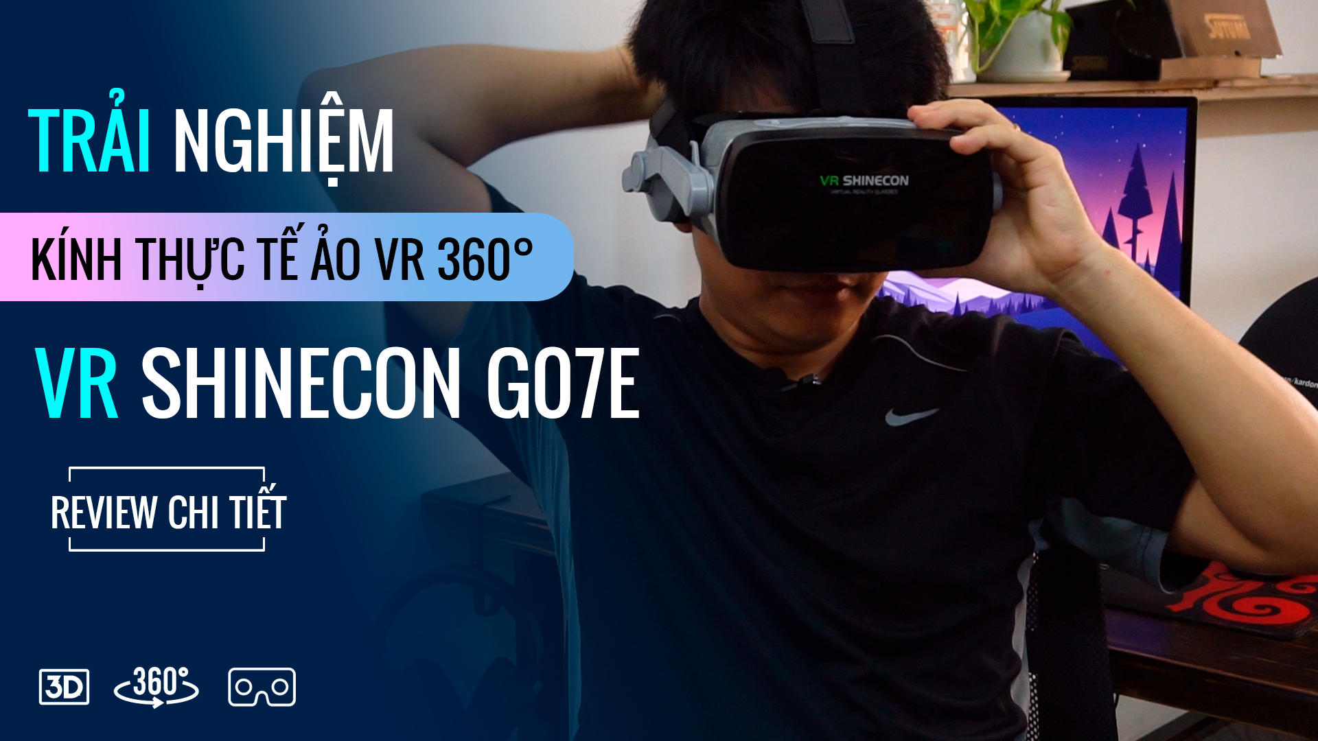 🌟 KÍNH XEM PHIM 3D SHINECON G07E 4.7-6.3 INCH TAI NGHE HIFI 3D FOV 110 ĐỘ 🌟