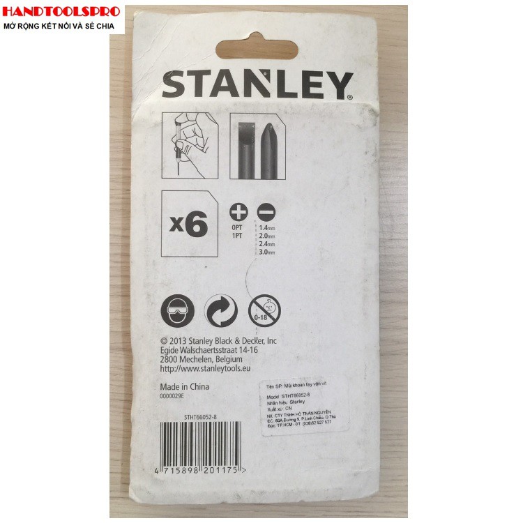 6 chiếc Bộ tô vít điện tử Stanley 66-052