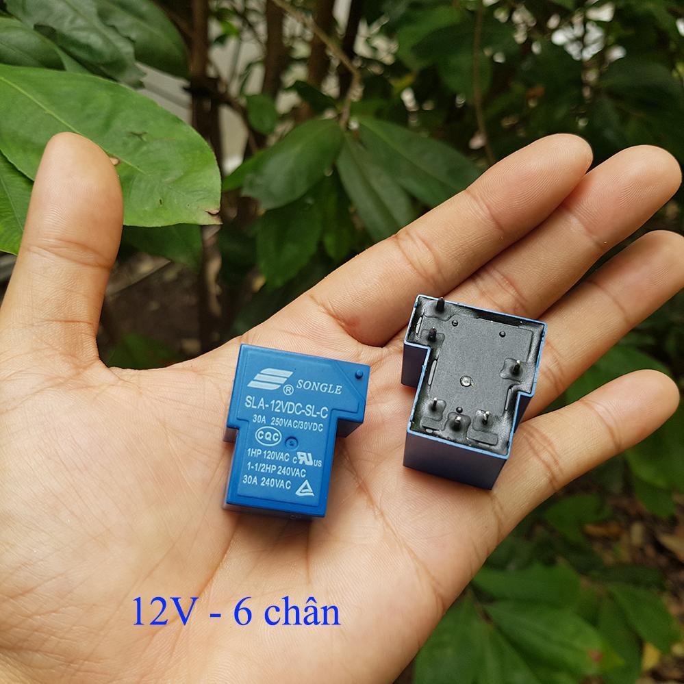 Combo 5 con Relay 12V 6 chân 30A màu xanh ( hàng xịn )