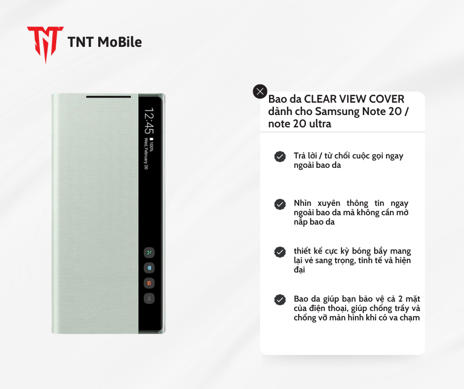 Bao Da Clear View Cover Dành Cho Samsung Note 20