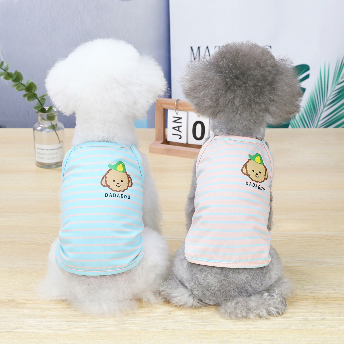 áo 2 dây DADAGOU sọc ngang cho chó mèo - T3 PETS SHOP