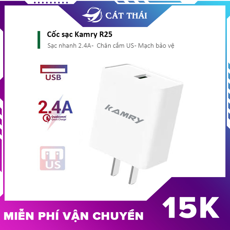 Cốc sạc nhanh nhỏ gọn sạc nhanh tốc độ 2.1A 1 cổng USB chip xử lý thông