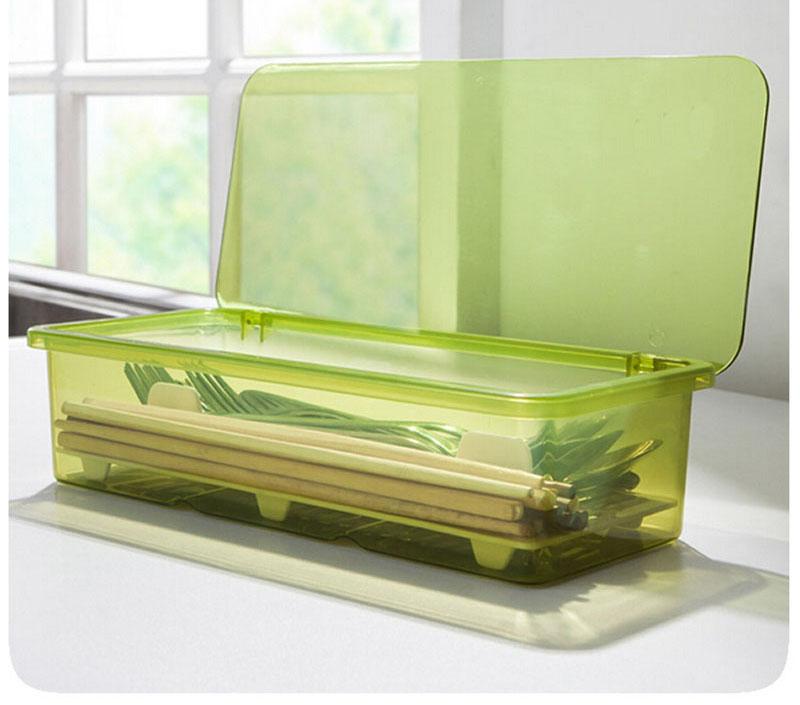 Hộp nhựa chopsticks đựng muỗng đũa cao cấp (màu ngẫu nhiên)