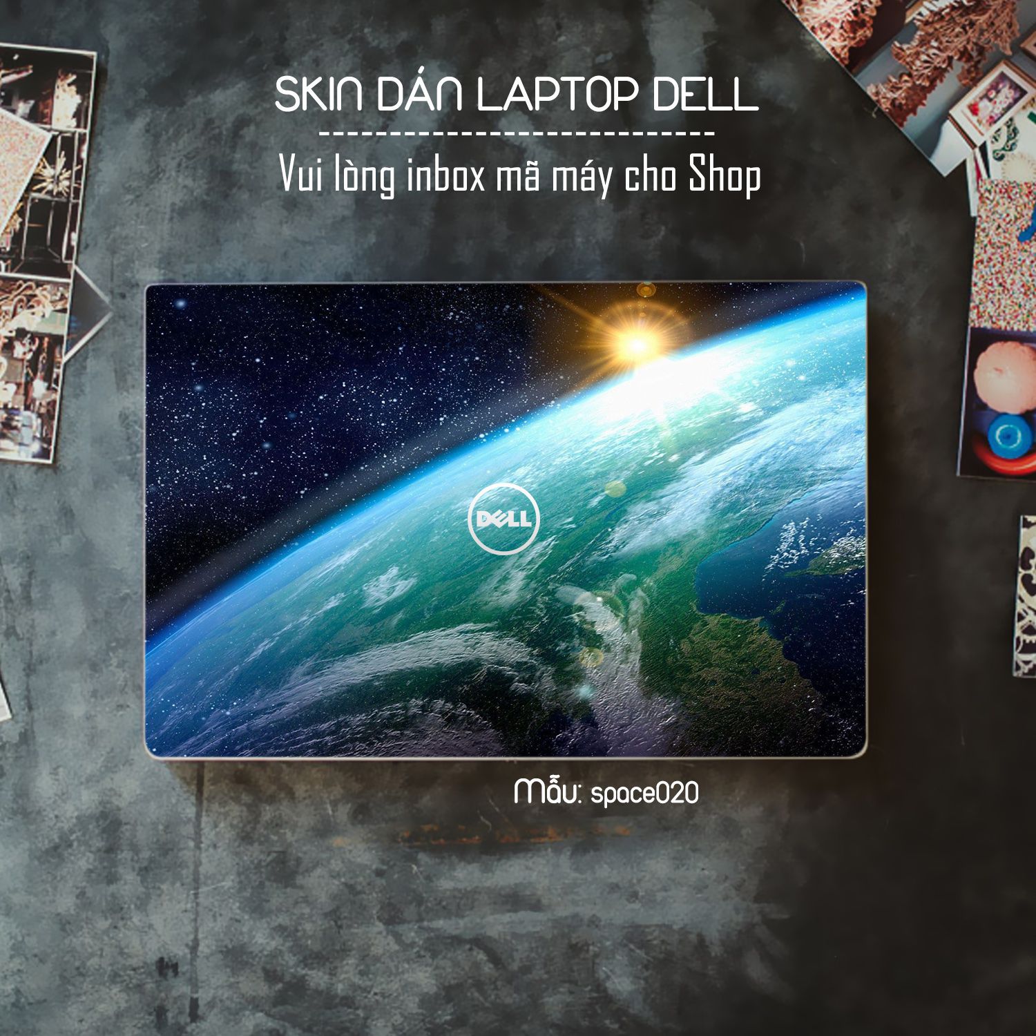 Decal Skin dán Laptop Dell mẫu không gian (inbox mã máy cho shop)