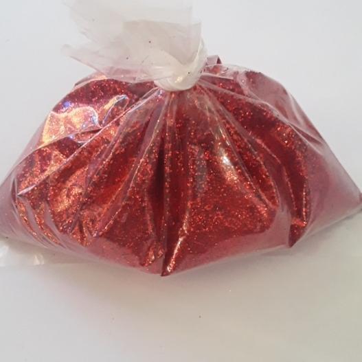 500g bột kim tuyến trang trí màu đỏ