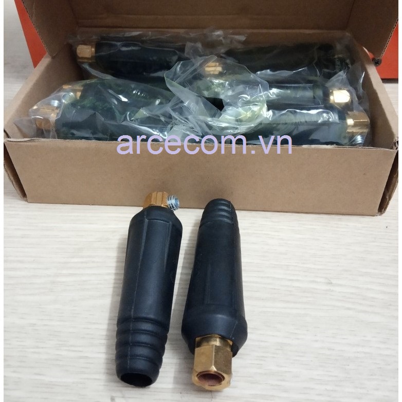Giắc máy hàn 10-25 đầu đực - 2 cái giắc đực DKJ10-25 đấu cáp hàn