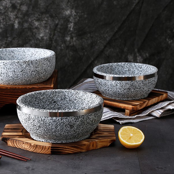 BÁT ĐÁ | THỐ ĐÁ KÈM ĐẾ GỖ - 3 SIZE