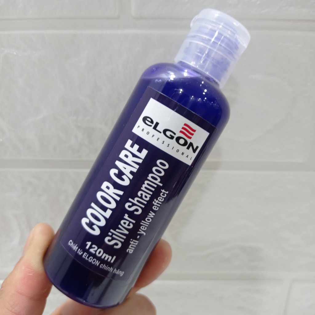 [HCM]Dầu Gội Khử Ánh  Vàng Elgon Silver Shampoo Size Mini 120ml