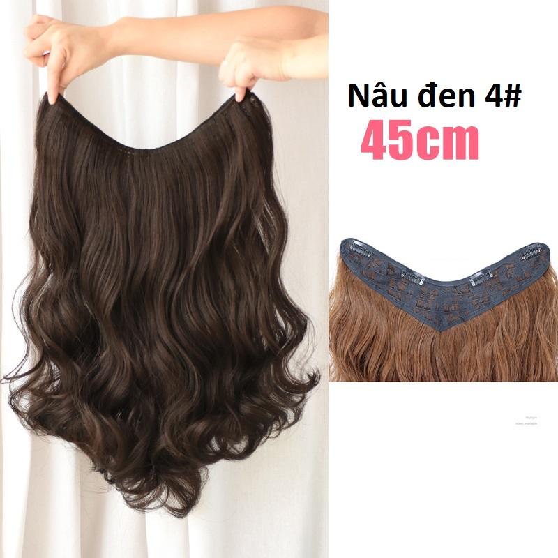 Tóc kẹp V xoăn dài 45cm, màu [đen 2#]