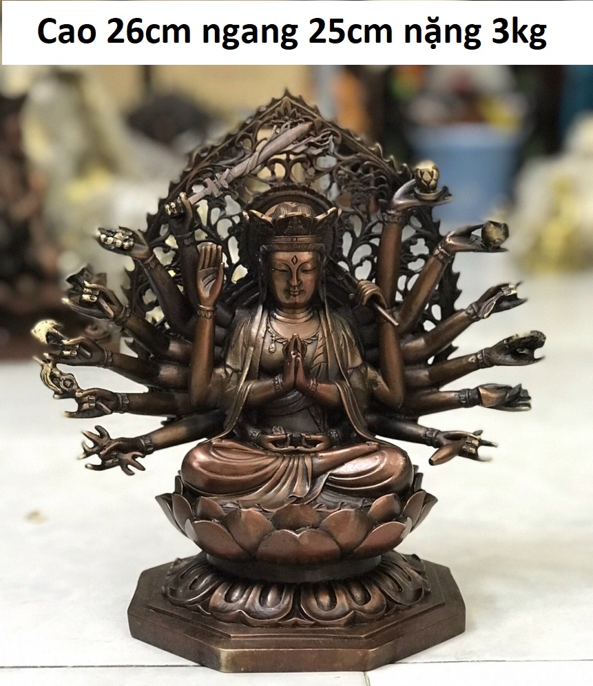 Tượng phật mẫu Chuẩn Đề bằng đồng MS192