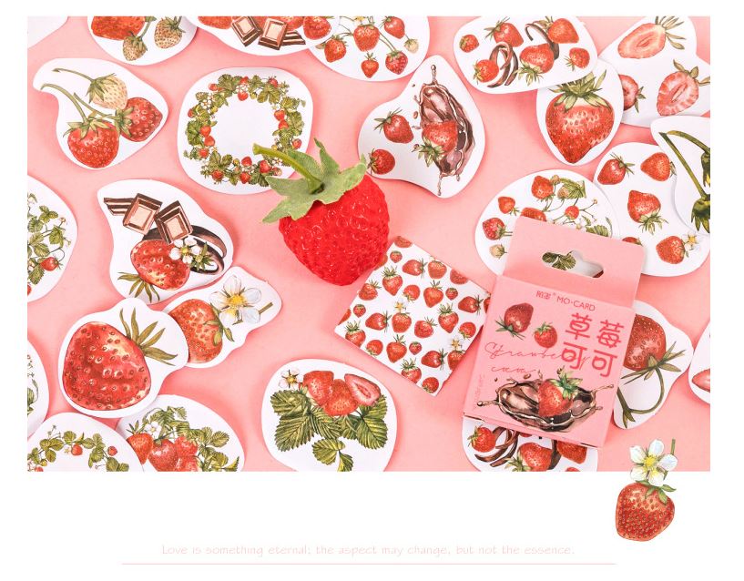 Bộ 45 Sticker Dâu Tây Đáng Yêu E113