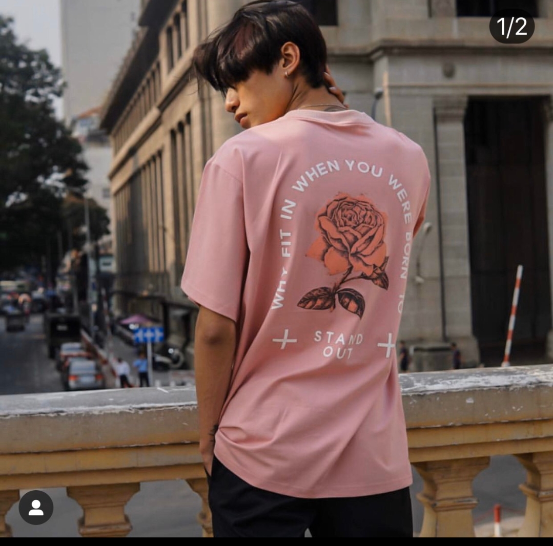 [HCM]Áo thun nam nữ form rộng Hàn Quốc in Hình Hoa Hồng độc đẹp vải dày mịn mát đường may sắc sảo không phai màu không dính giặt
