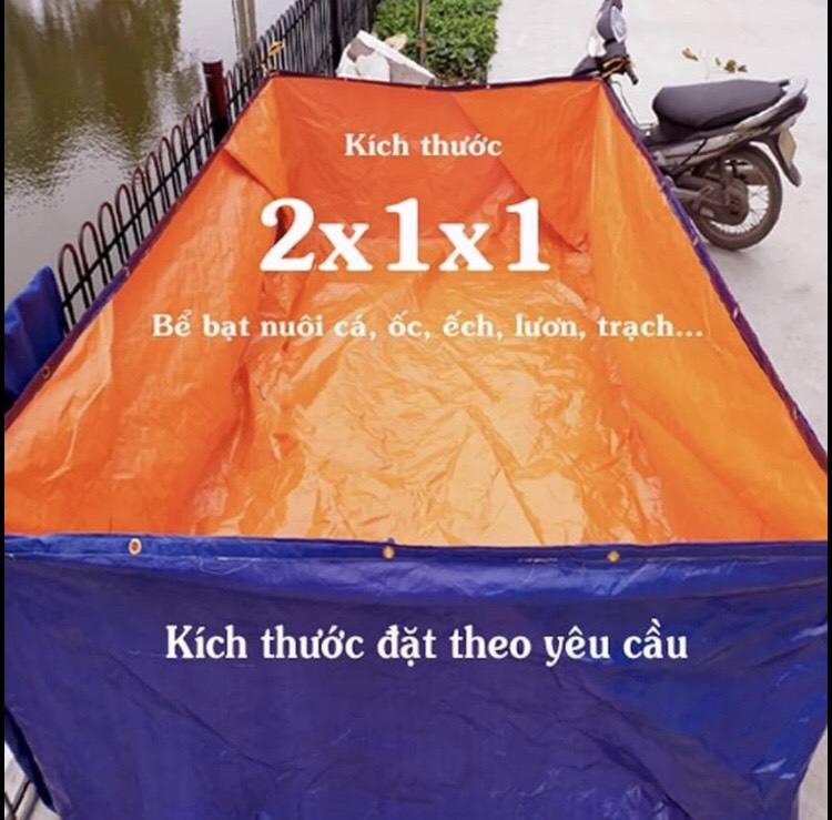 Bể bạt nuôi lươn, nuôi ốc, nuôi ếch, cá nhỏ - 4x1x0.5