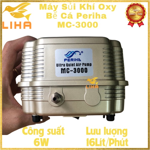 Máy Sủi Khí Oxy Bể Cá Periha MC3000 (6W-16Lít/Phút) - Máy Oxi Cho Hồ Cá