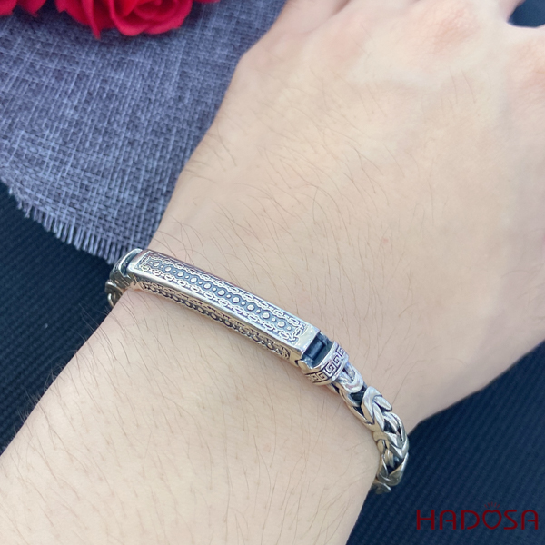 [HCMC] men's premium silver bracelet 18cm x 5mm