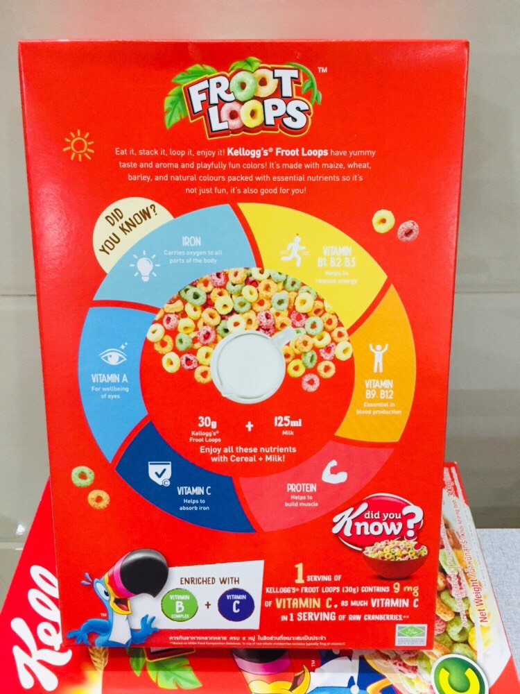 [HCM]ngũ cốc ăn sáng Kelloggs Froot Loops 285g