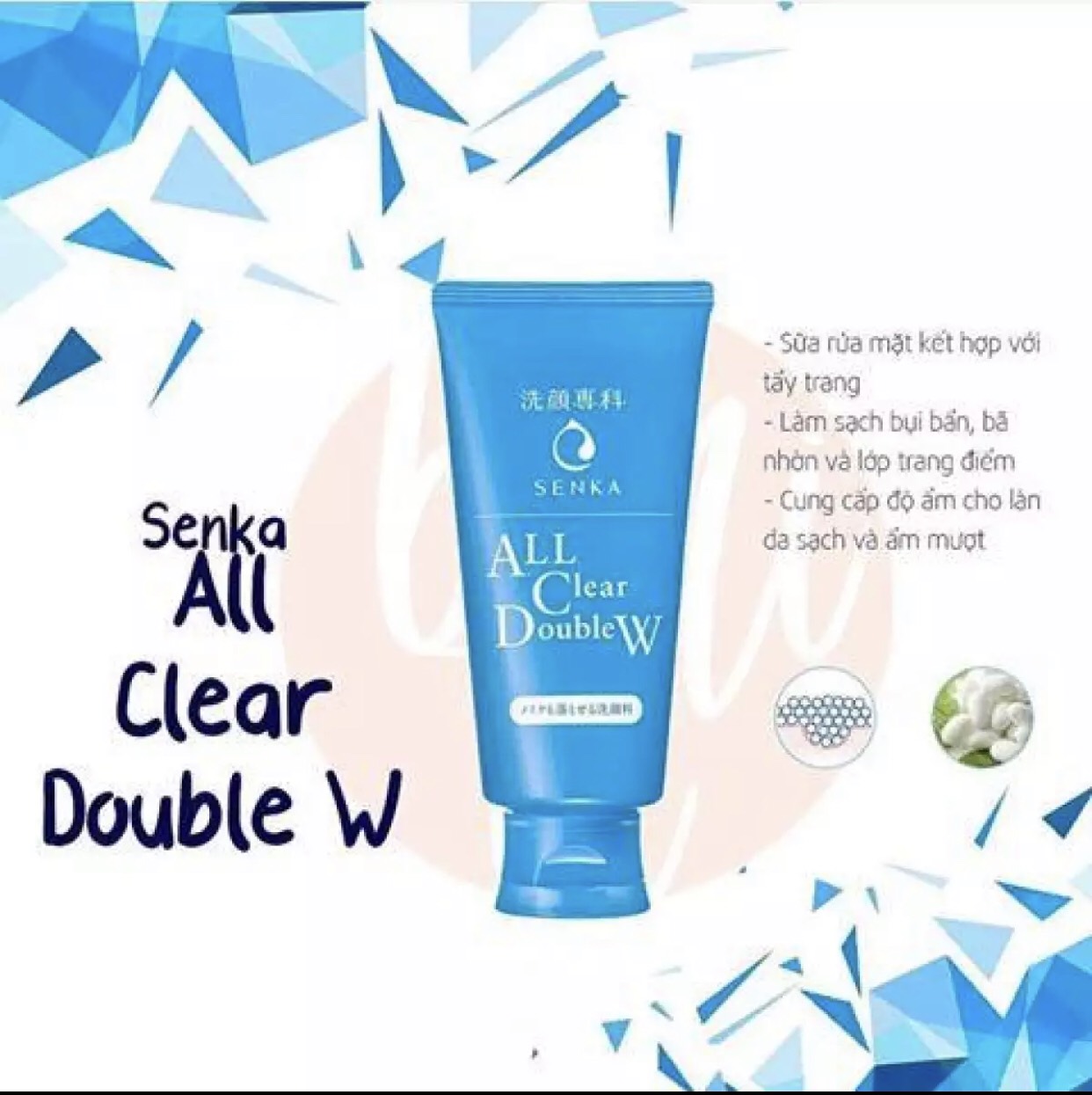 [HCM]Sữa Rửa Mặt Tẩy Trang Senka All Clear Double W 100gr