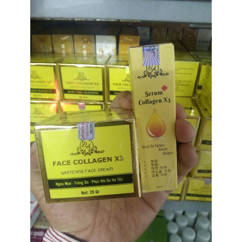 Combo Kem face X3 - Serum nám X3 collagen Đông anh Chính hãng