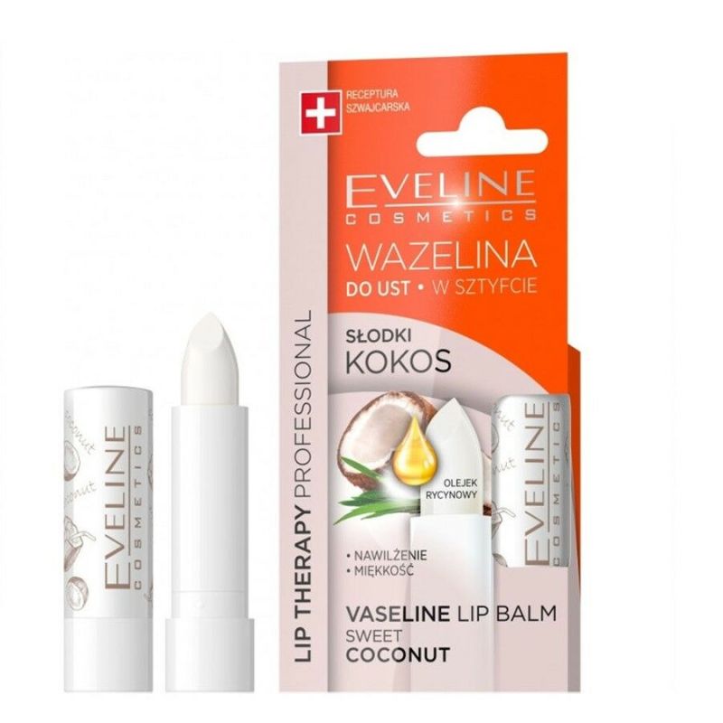 Son dưỡng môi tinh dầu dừa Eveline Vaseline Lip Balm Sweet Coconut