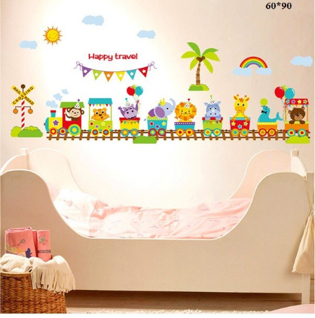 Decal dán tường happy traver ( 1m5*1m2)